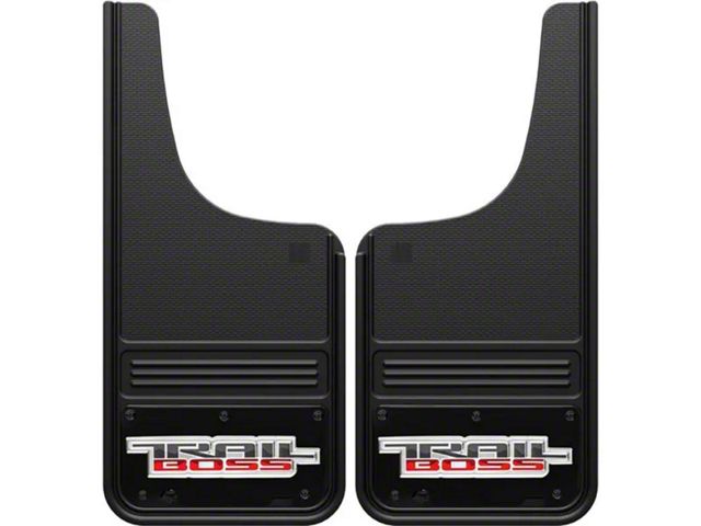 12-Inch x 26-Inch Mud Flaps with Trail Boss Logo; Front or Rear (Universal; Some Adaptation May Be Required)