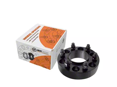 1.50-Inch Billet Wheel Spacer; Black (99-25 Silverado 1500)