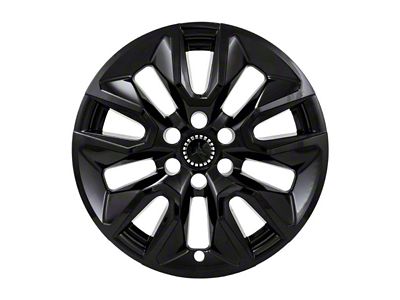 17-Inch Wheel Covers; Gloss Black (19-25 Silverado 1500 Custom, LT, RST)