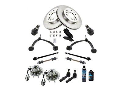17-Piece Steering, Suspension and Brake Kit (07-13 4WD Silverado 1500 w/ Stock Cast Iron Lower Control Arms)
