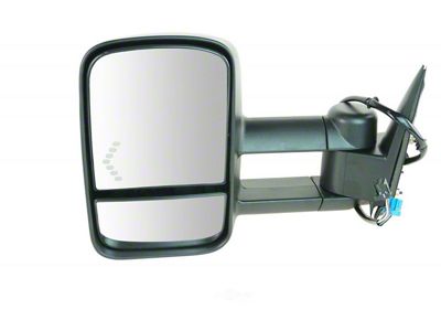 180 Degree Swing Powered Heated Manual Folding Towing Mirror; Driver Side (03-06 Silverado 1500)