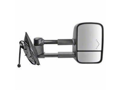 180 Degree Swing Powered Heated Manual Folding Towing Mirror; Passenger Side (07-13 Silverado 1500)