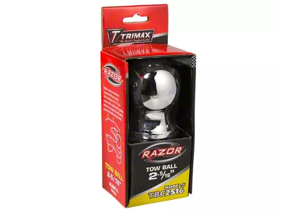 2-5/16-Inch Single Tow Ball; Chrome Plated Steel