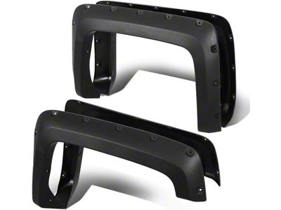 2-Inch Pocket Rivet Style Fender Flares; Matte Black (07-13 Silverado 1500 w/ 5.70-Foot Short Box)