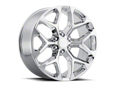 2014 Snowflake Replica Silver Gloss 6-Lug Wheel; 26x10; 24mm Offset (19-25 Silverado 1500)
