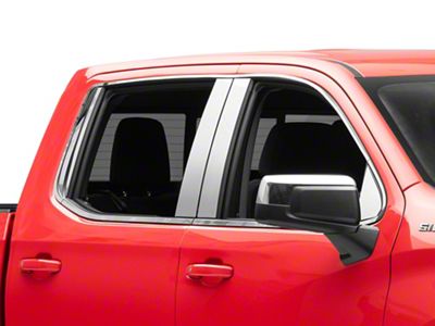 22-Piece Window Trim Package; Stainless Steel (19-24 Silverado 1500 Crew Cab)