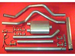 2.50-Inch Stainless Dual Exhaust System with HVS Welded Muffer; Rear Exit (09-13 6.0L Silverado 1500)
