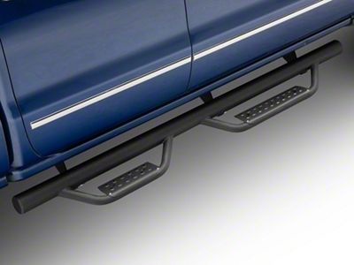 3-Inch Nerf Drop Side Step Bars; Black (07-18 Silverado 1500 Extended/Double Cab)