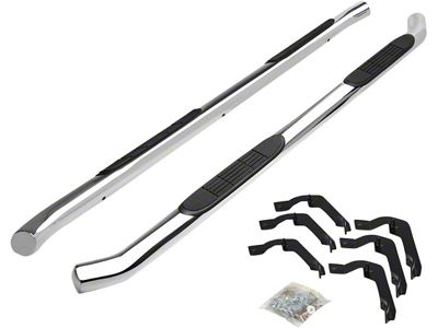 3-Inch Nerf Side Step Bars; Stainless Steel (07-18 Silverado 1500 Extended/Double Cab)