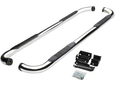 3-Inch Nerf Side Step Bars; Stainless Steel (07-18 Silverado 1500 Extended/Double Cab)
