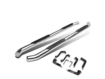 3-Inch Nerf Side Step Bars; Stainless Steel (04-14 Silverado 1500 Crew Cab)