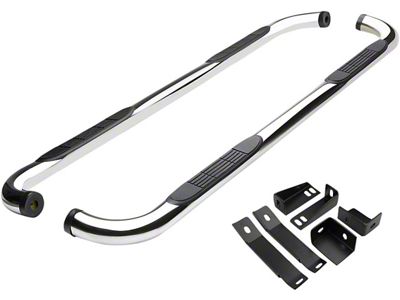 3-Inch Nerf Side Step Bars; Stainless Steel (04-18 Silverado 1500 Crew Cab)