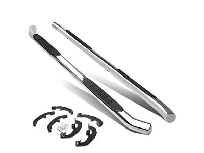 3-Inch Nerf Side Step Bars; Stainless Steel (19-24 Silverado 1500 Double Cab)
