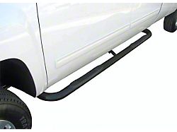 3-Inch Round Side Step Bars; Body Mount; Black (99-18 Silverado 1500 Extended/Double Cab)