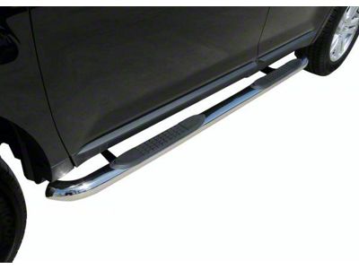 3-Inch Round Side Step Bars; Rocker Mount; Stainless Steel (07-18 Silverado 1500 Extended/Double Cab)