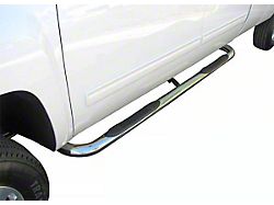 3-Inch Round Side Step Bars; Stainless Steel (19-26 Silverado 1500 Crew Cab)