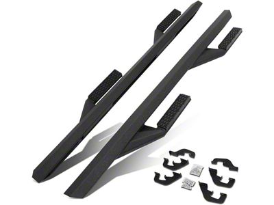 3-Inch Side Arm Side Step Bars; Black (07-18 Silverado 1500 Extended/Double Cab)