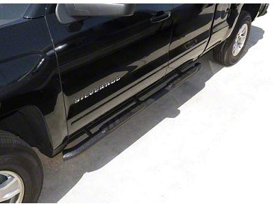 3.50-Inch Side Step Bars; Textured Black (07-18 Silverado 1500 Extended/Double Cab)
