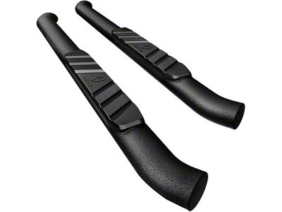 3.50-Inch Side Step Bars; Textured Black (07-18 Silverado 1500 Regular Cab)
