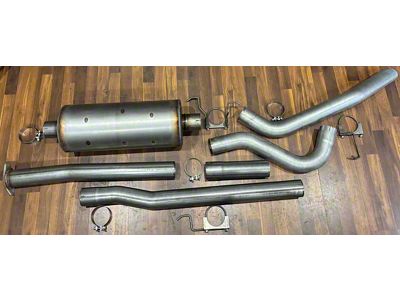 3.50-Inch Stainless Single Exhaust System with HVS Welded Muffler; Side Exit (19-25 2.7L Silverado 1500)