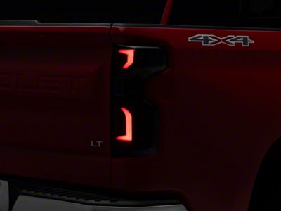 3D LED Light Bar Tail Lights; Black Housing; Smoked Lens (19-23 Silverado 1500 w/ Factory Halogen Tail Lights)