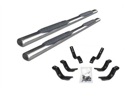 Go Rhino 4-Inch 1000 Series Side Step Bars; Polished (04-13 Silverado 1500 Crew Cab)