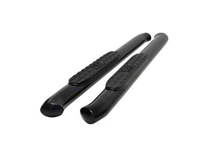 Pro Traxx 4-Inch Oval Side Step Bars; Black (19-25 Silverado 1500 Regular Cab)