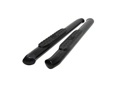 Pro Traxx 4-Inch Oval Side Step Bars; Black (19-24 Silverado 1500 Regular Cab)