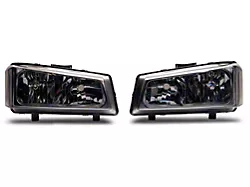 4-Piece Headlights with Clear Corner Lights; Smoked Housing; Clear Lens (03-06 Silverado 1500)