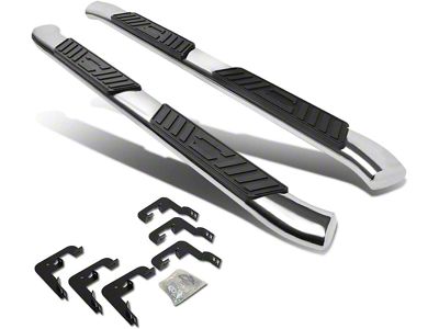 5-Inch Nerf Side Step Bars; Stainless Steel (07-18 Silverado 1500 Extended/Double Cab)