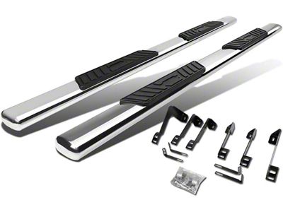 5-Inch Nerf Side Step Bars; Stainless Steel (99-14 Silverado 1500 Extended Cab)