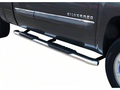 5-Inch Premium Oval Side Step Bars; Body Mount; Stainless Steel (99-13 Silverado 1500 Extended Cab)