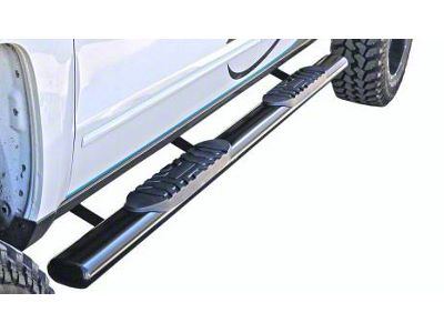 5-Inch Straight Oval Side Step Bars; Body Mount; Semi-Gloss Black (99-13 Silverado 1500 Extended Cab)