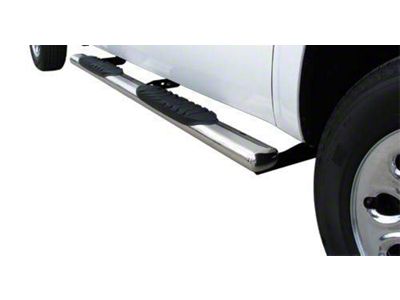 5-Inch Straight Oval Side Step Bars; Body Mount; Stainless Steel (99-13 Silverado 1500 Extended Cab)