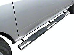 5-Inch Straight Oval Side Step Bars; Stainless Steel (19-26 Silverado 1500 Regular Cab)