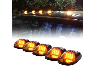 5-LED Guide G2 Series Smoked Roof Top Cab Clearance Light Kit; Amber (Universal; Some Adaptation May Be Required)