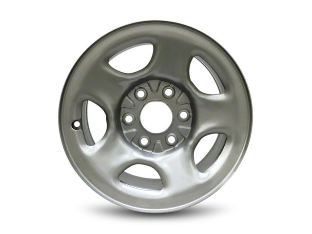 5-Spoke Replica Aluminum Silver 6-Lug Wheel; 16x6.5; 28mm Offset (99-06 Silverado 1500)