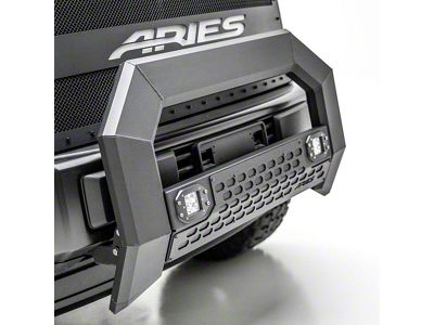 5.50-Inch AdvantEDGE Bull Bar with 2-Inch LED Cube Lights; Carbide Black (07-18 Silverado 1500)