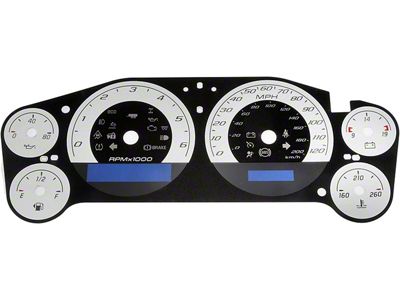 Instrument Cluster Upgrade Kit with Transmission Temperature; White (07-12 Silverado 1500 Extended Cab, Crew Cab)
