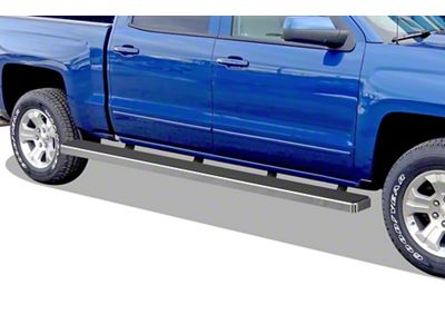 6-Inch iStep Wheel-to-Wheel Running Boards; Hairline Silver (19-25 Silverado 1500 Crew Cab w/ 5.80-Foot Short Box)