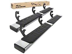 6-Inch Nerf Side Step Bars; Stainless Steel (19-25 Silverado 1500 Double Cab)
