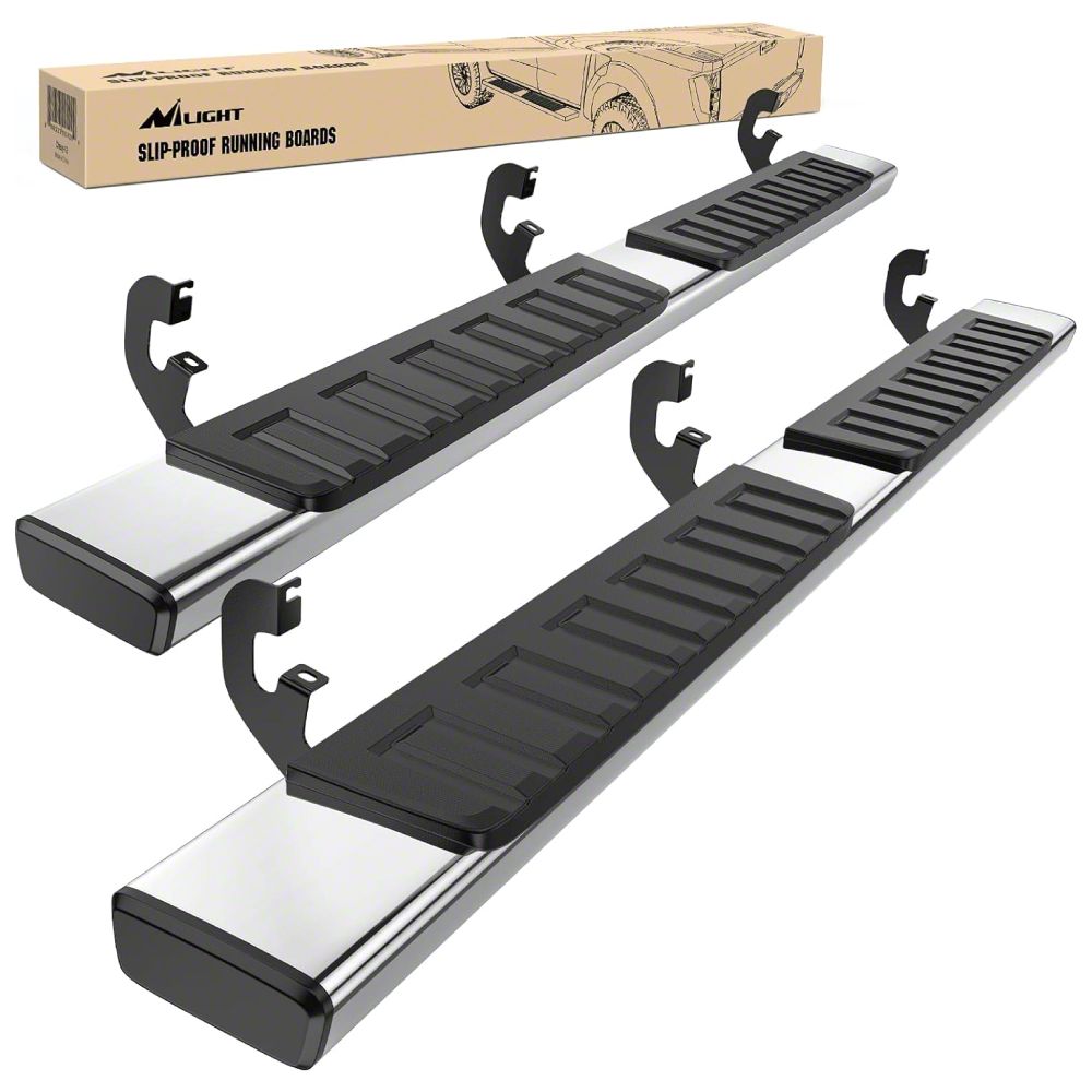 Silverado 1500 6-Inch Nerf Side Step Bars; Stainless Steel (19-26 ...