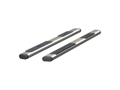 6-Inch Oval Side Step Bars without Mounting Brackets; Polished Stainless (04-24 Silverado 1500 Crew Cab)