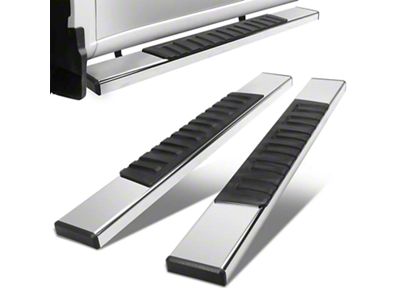 6-Inch Wide Flat Running Boards; Polished (19-25 Silverado 1500 Regular Cab)