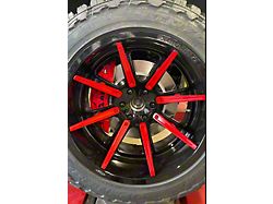 6-Piston Front Big Brake Kit with 16-Inch Slotted Rotors; Red Calipers (19-24 Silverado 1500)