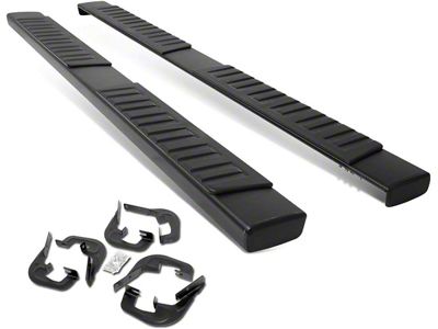 6.25-Inch Running Boards; Black (07-18 Silverado 1500 Extended/Double Cab)