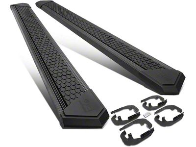 8-Inch Flat Step Bar Running Boards; Black (19-25 Silverado 1500 Crew Cab)