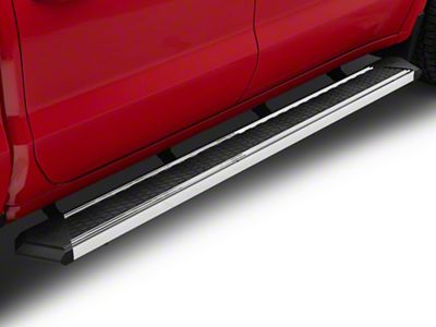 8-Inch Flat Step Bar Running Boards; Chrome (19-24 Silverado 1500 Crew Cab)