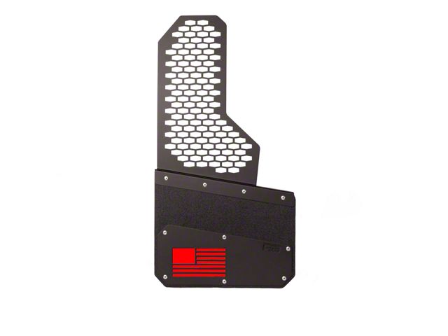 8-Inch Merica Mud Flaps with Rekmesh; Front or Rear; Red (Universal; Some Adaptation May Be Required)