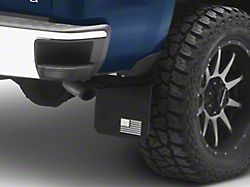 REK-mesh X Merica Universal Offset Standard 12-Inch Wide Mud Flaps with White Logo; Front or Rear (Universal; Some Adaptation May Be Required)
